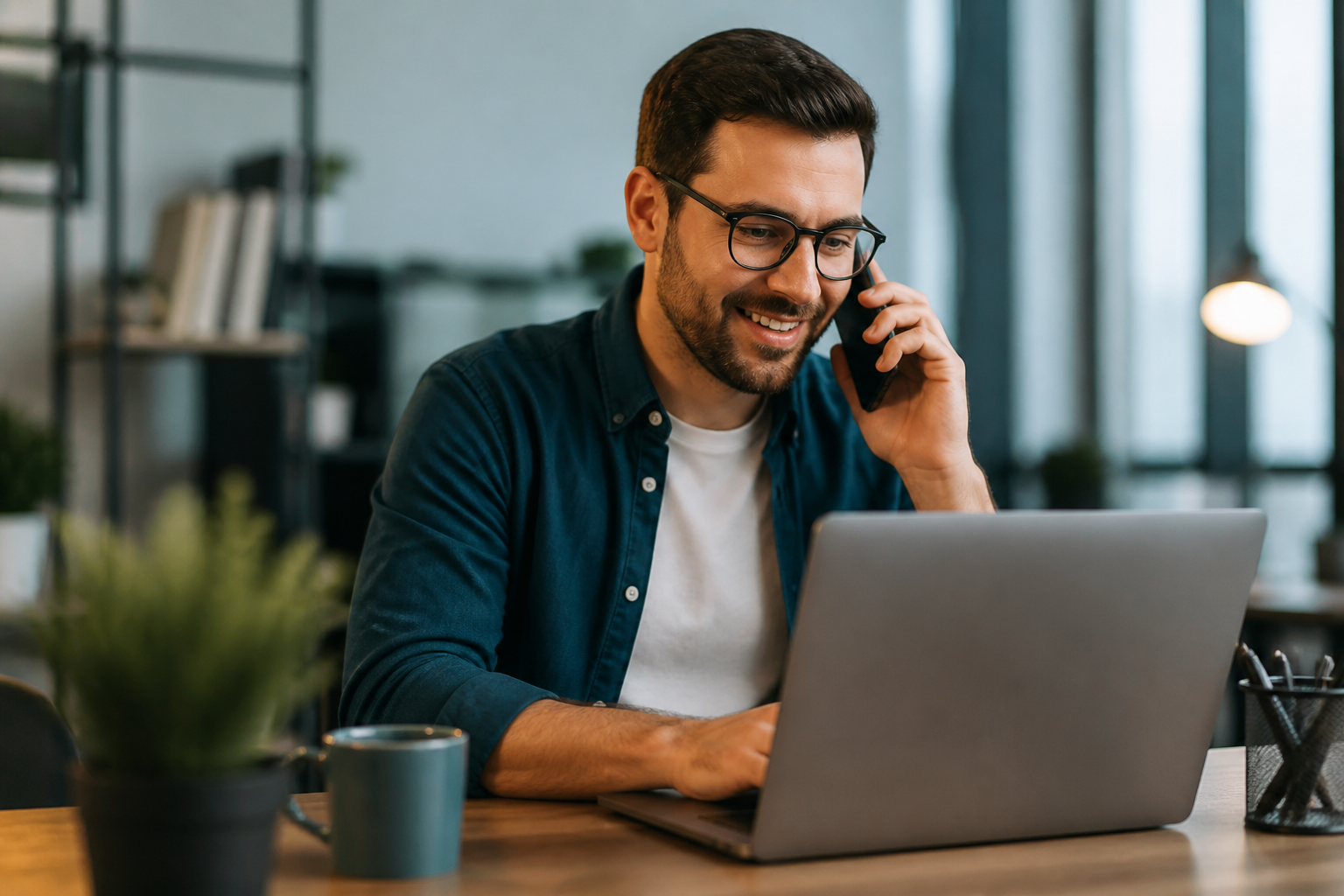 Network-IE team member contacting a customer by phone