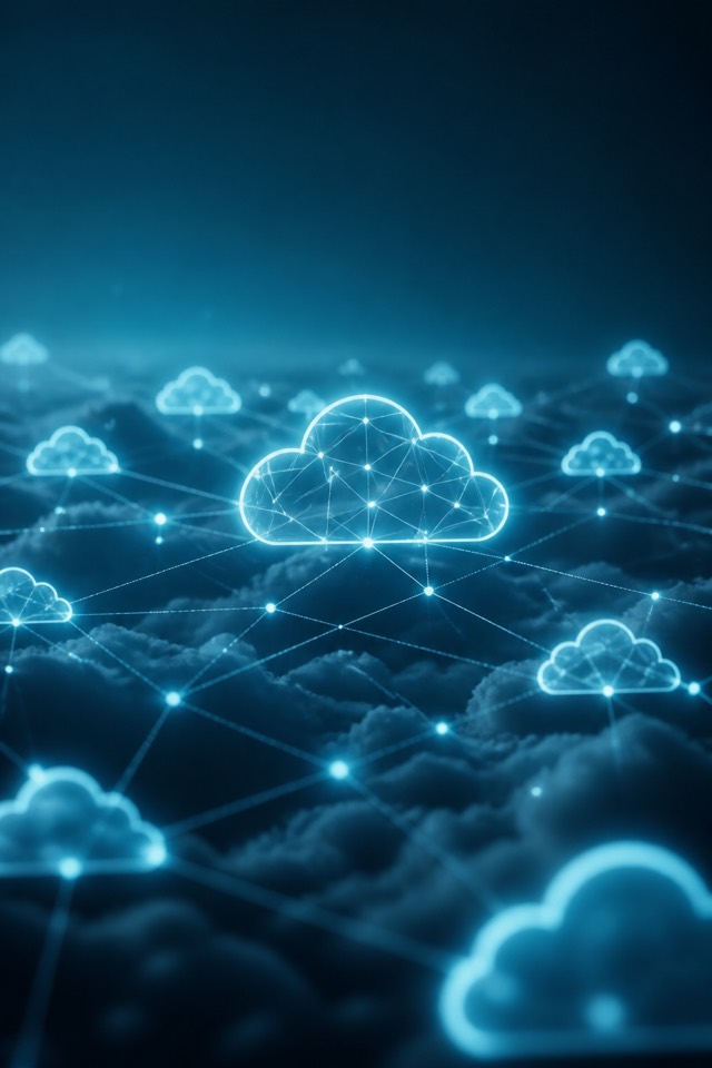 Cloud infrastructure visualization representing UCaaS platforms