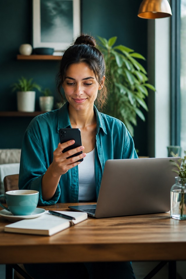 Remote worker using a smartphone for mobile unified communications
