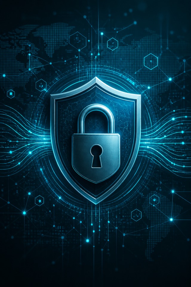 Secure communications concept representing encryption and access control